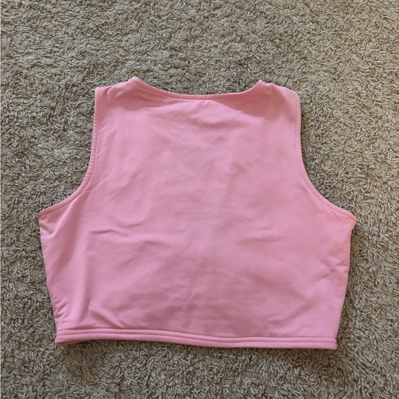 Amazon NWOT Pink Sleeveless Crop Top - Picture 2 of 2